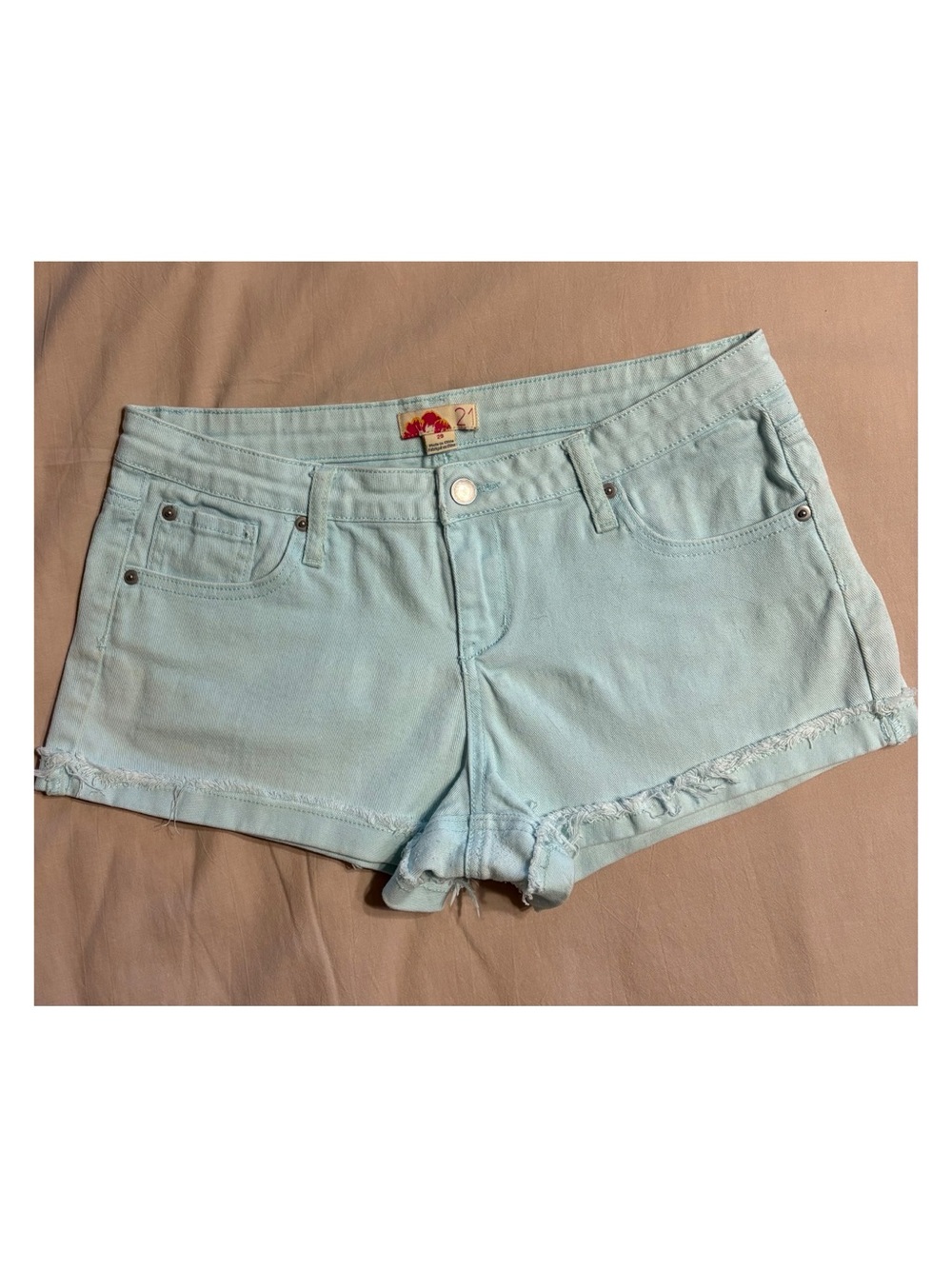 Forever 21 Pastel Blue Denim Cutoff Shorts